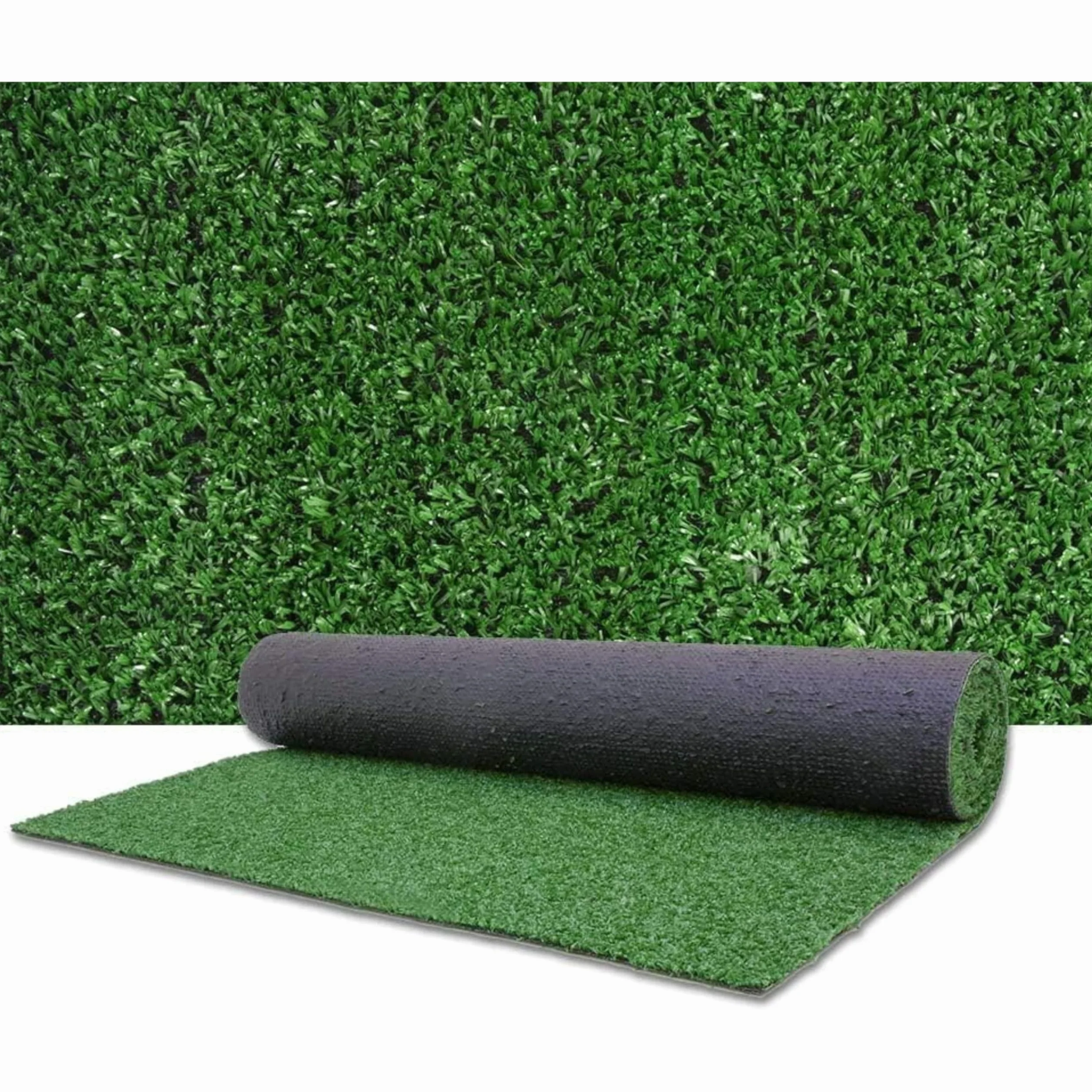 Baroni Home Rotolo di Erba Sintetica 10x1 m, Altezza 7 mm, Verde Naturale, Erba in PE, Fondo Drenante in PP, Alta Densità Fili/m², Resistente e Sicura per Animali, per Giardini, Terrazzi, Piscine