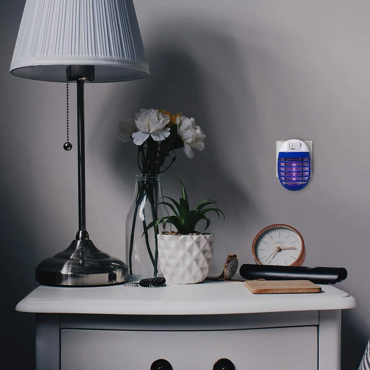 4 Pezzi Elettrica Antizanzare,Elettrica Atossica e Sicura,UV Anti Trappola Zanzare,Presa per Casa Interno per Casa Interno Cucina Soggiorno
