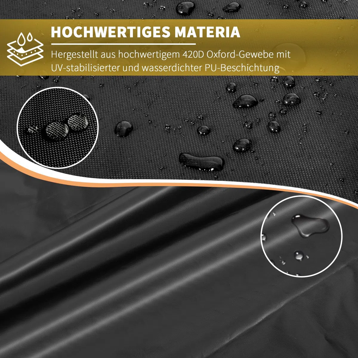 BEEWAY Copertura per barbecue resistente alle intemperie, in tessuto Oxford 420D, impermeabile, resistente ai raggi UV, 132 x 66 x 109 cm