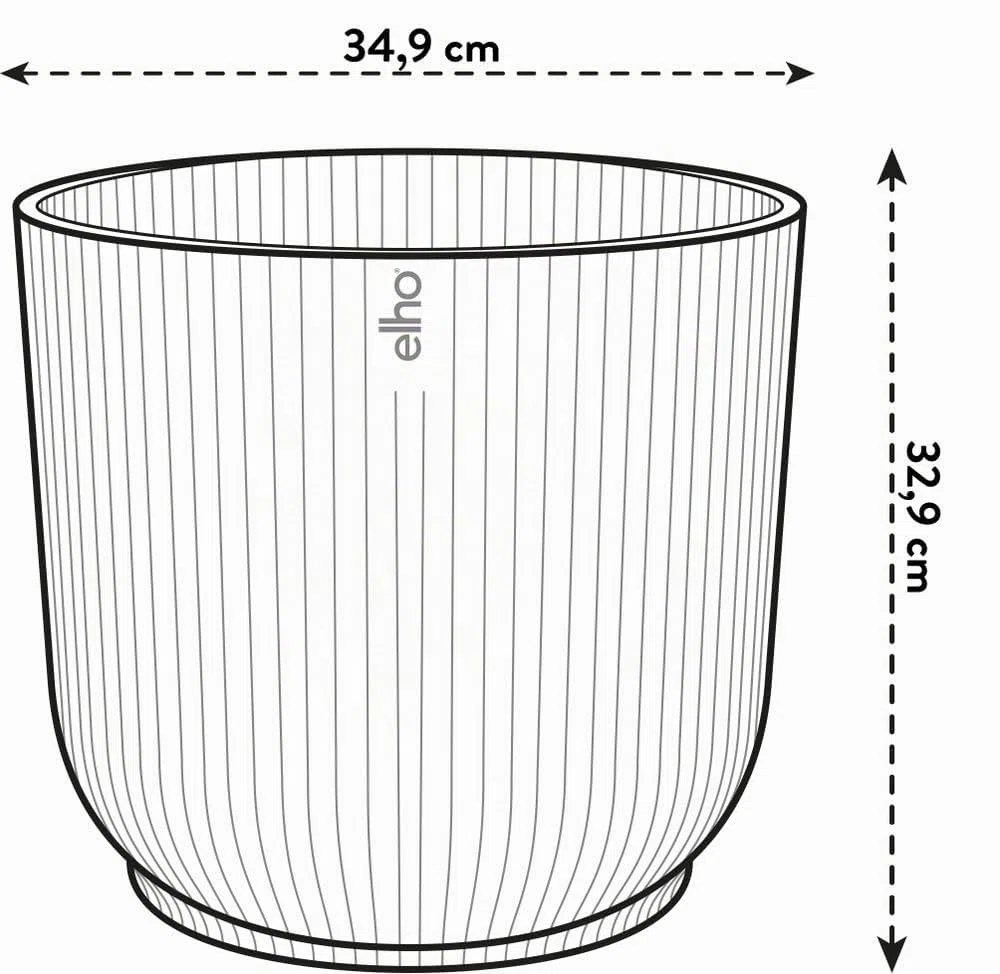 Elho Vibes Fold Round Wheels 35cm Vasi per Piante - Silky White | ∅ 34.9 x A 32.4 cm | Adatto per uso interno | Plastica riciclata al 100%