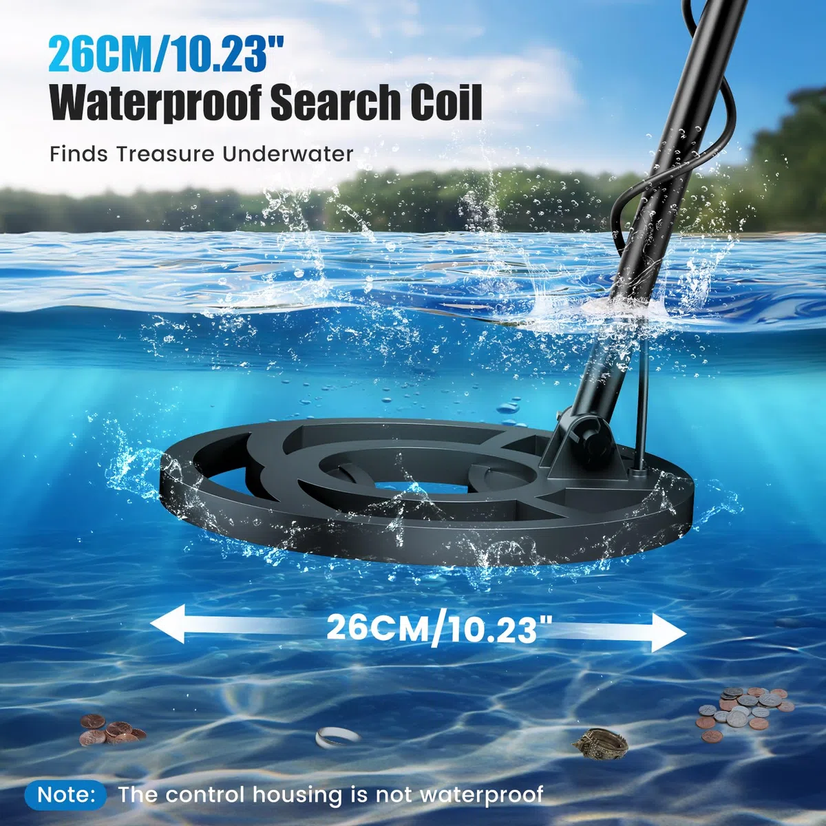 Metal detector professionale con 2 batterie, 5 modalità Metal detector per adulti e bambini, chip anti-interferenza, impermeabile IP68, alimentazione a batteria e USB (Grigio)