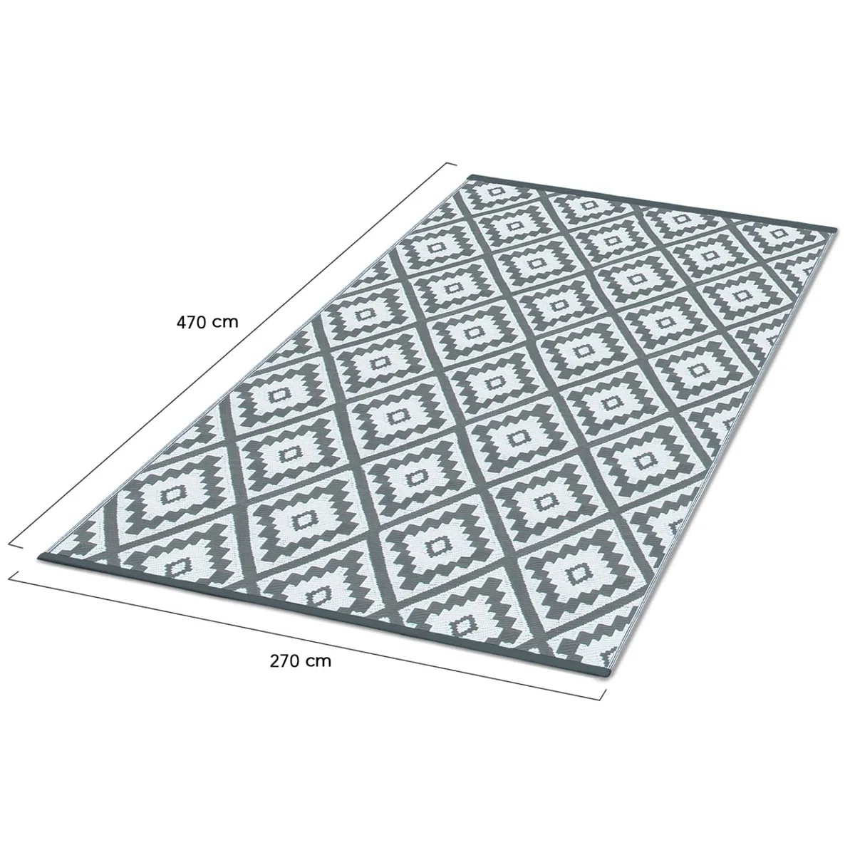 IDMarket - Tappeto esterno Bahamas grigio 270 x 470 cm