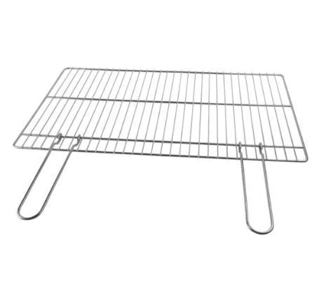 GRIGLIA BBQ IN FILO DI FERRO CROMATO 40 X 60 CM C/MANICI PIEGHEVOLI