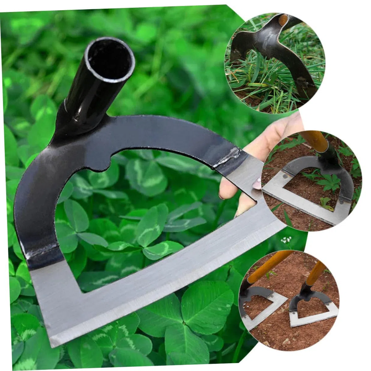 Attrezzo da Giardino in Acciaio Inossidabile Resistente, Strumento Multifunzione Facile da Usare per Dissodare e Sarchiare nel Giardinaggio e Coltivazione Ortaggi