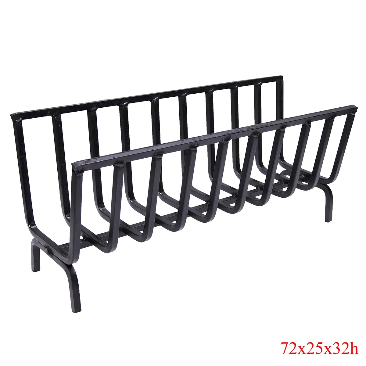 Fonderia Bongiovanni | Brucialegna | porta legna | portalegna da interno | portalegna da esterno | braciere | in ferro per camino e barbecue (cm 72x25x32h)
