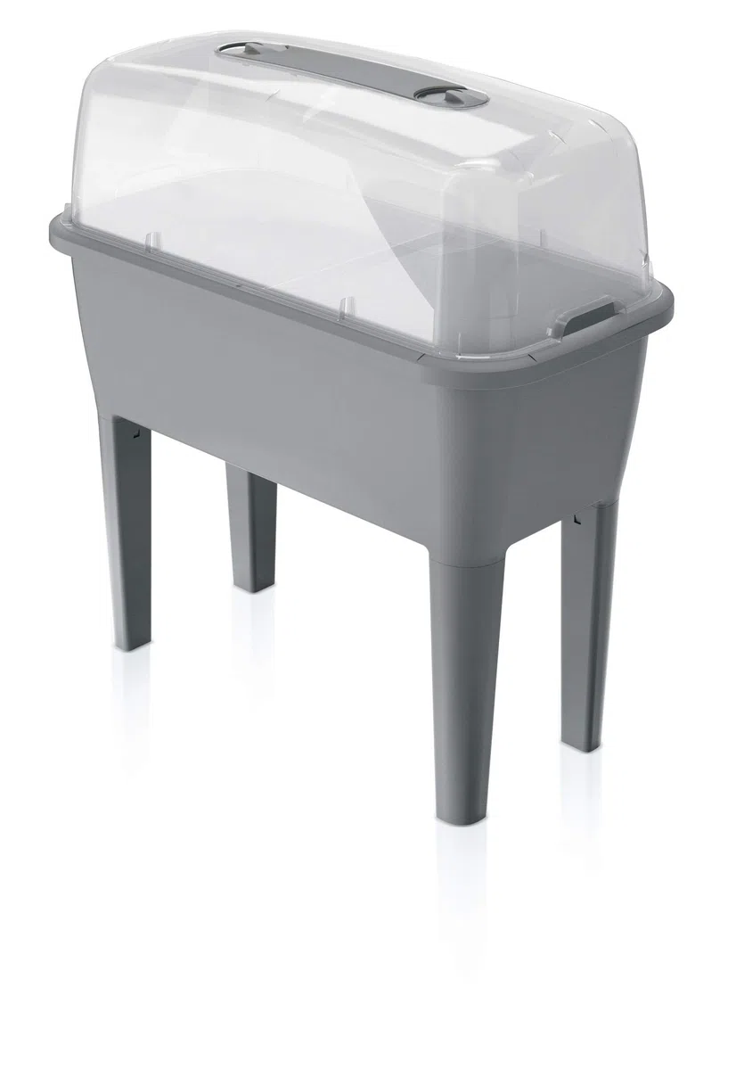 Orto urbano con serra 52 litri in polipropilene 77 x 38 x 82 cm colore grigio