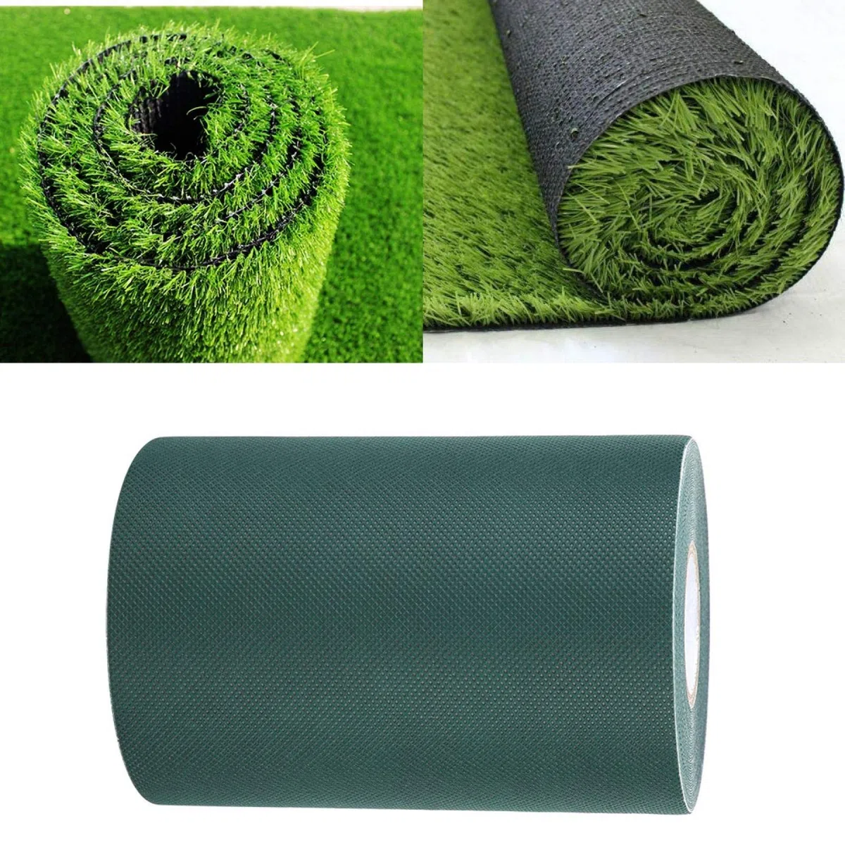 Tyenaza Nastro per Erba Artificiale Adesivo per Tappeto erboso per sezioni di Cucitura di Nastro Sintetico Nastro per Prato Nastro Adesivo per Erba Tappeto erboso 2 Colori 150 mm * 10 m(Verde)