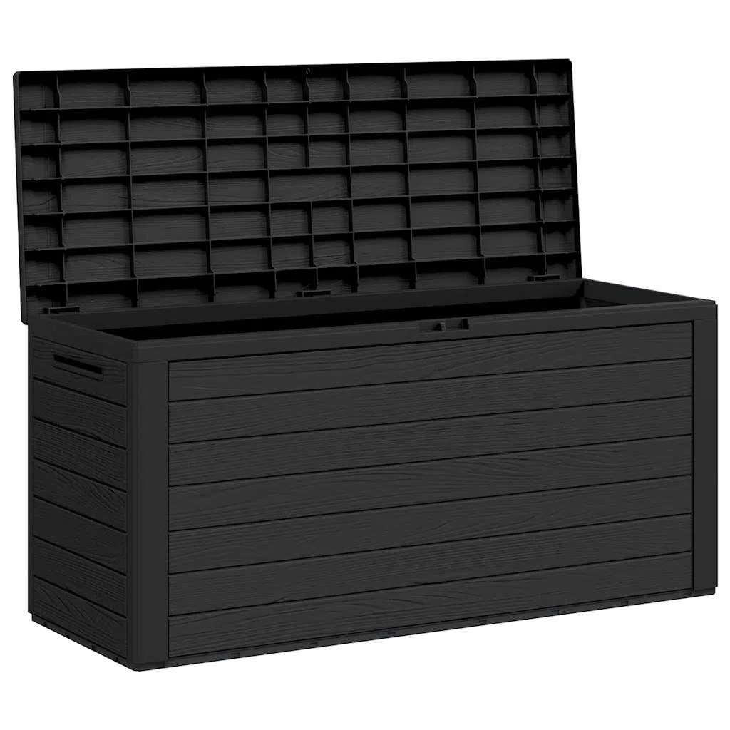 Générique Scatola portaoggetti da giardino, 116 x 44 x 55 cm, in polipropilene antracite, grande spazio per cuscini, coperte, giocattoli, ideale per esterni e terrazze, design