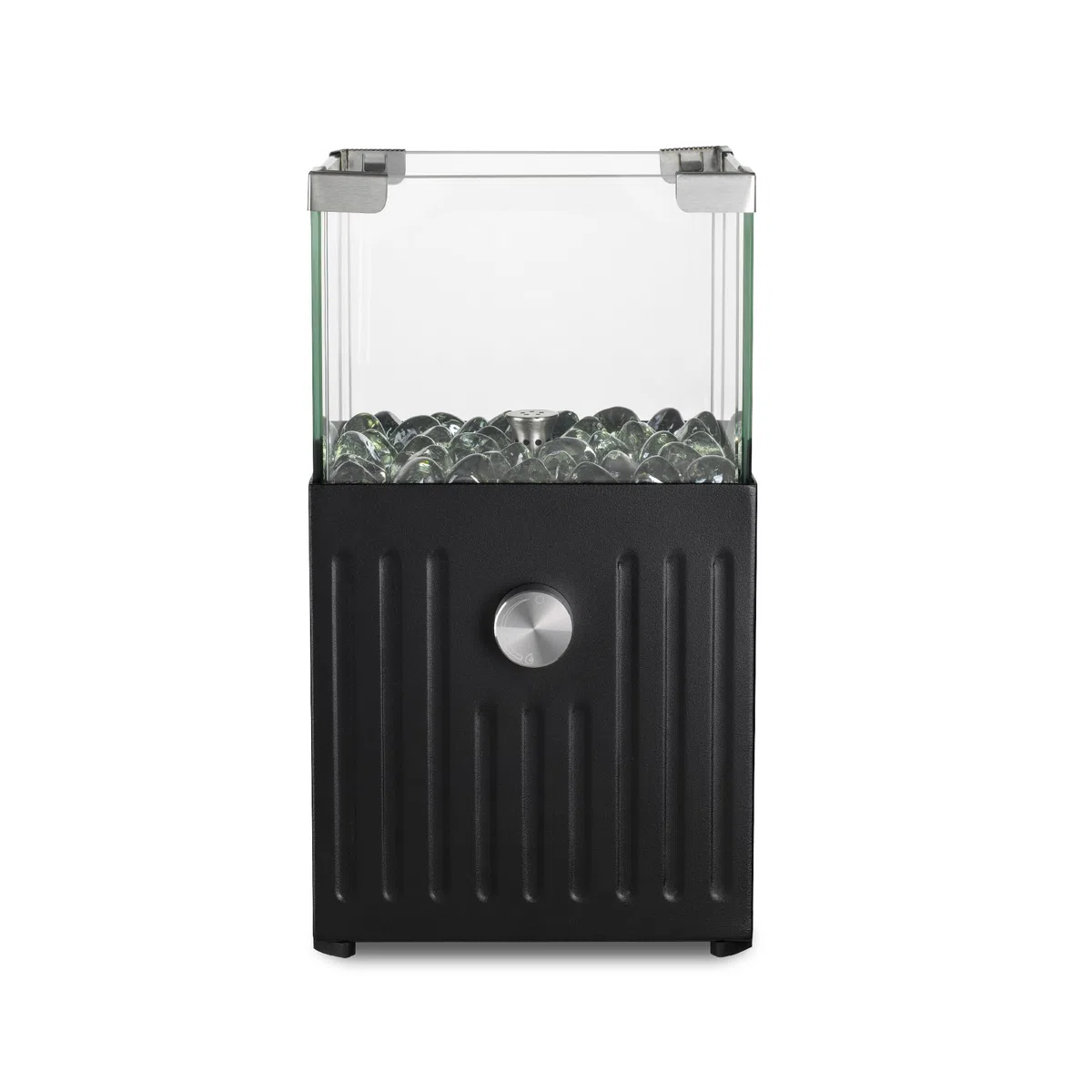 tepro Caminetto a gas da tavolo Velioro – antracite, quadrato, punzonato, con pietre decorative in vetro