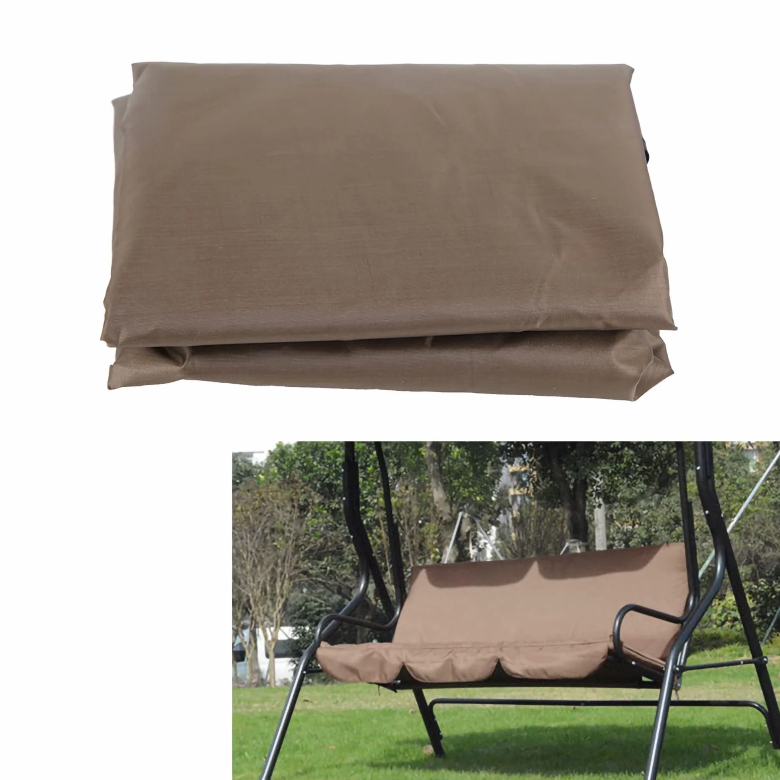 Yctze Fodera per Cuscino per Seduta Amaca per Dondolo da Giardino per Esterni in Taffettà di Poliestere Impermeabile per Tre Posti, Tessuto di Ricambio per Protezione per Mobili