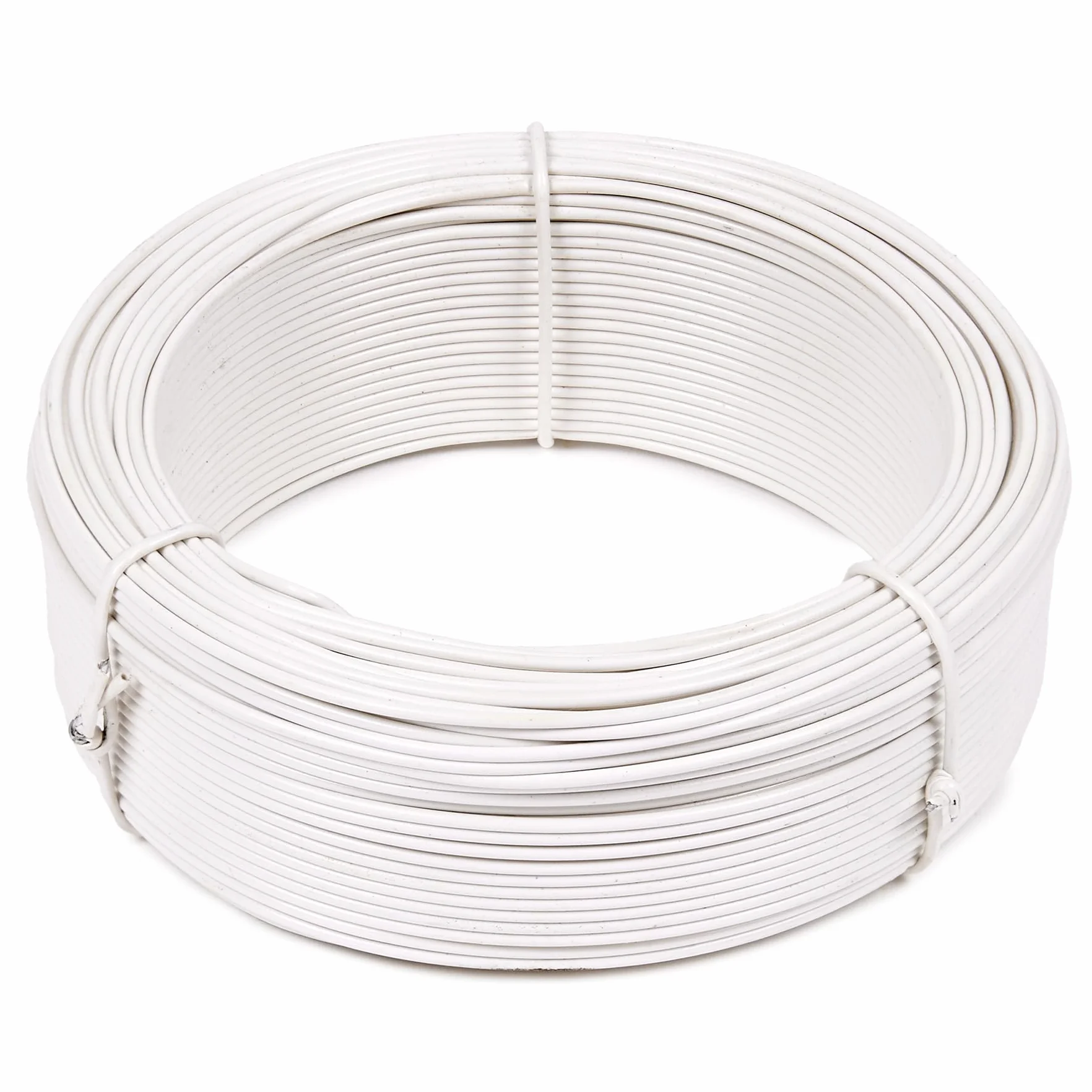 Filo di ferro in metallo plastificato, bianco, 1,3 mm, bobina 50 m
