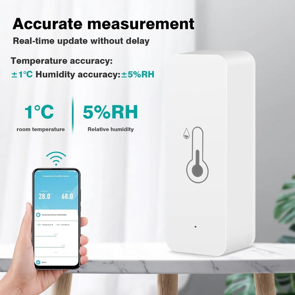 4 pezzi Termometro Wi-Fi Igrometro Tuya Smart Sensore di temperatura con APP Igrometro da interno Supporto Alexa.