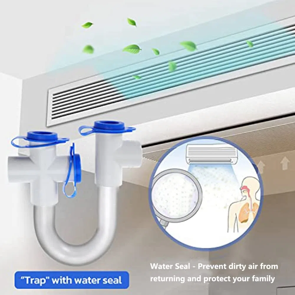 Loufy Confezione da 2 sifoni per condensa standard da 3/4 pollici con per la pulizia da 40,6 cm, trappola a U in PVC trasparente per sistemi HVAC, condizionatori d'aria