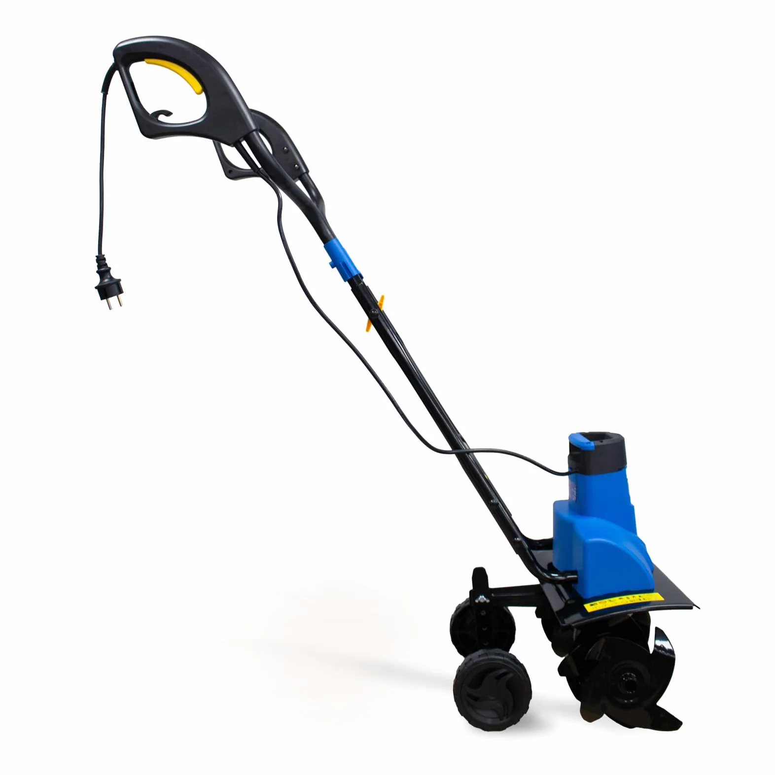Goodyear - Motocoltivatore elettrico da 1500 W con ruote, larghezza di taglio 450 mm, profondità 180 mm, manubrio pieghevole, altezza regolabile, protezione in metallo
