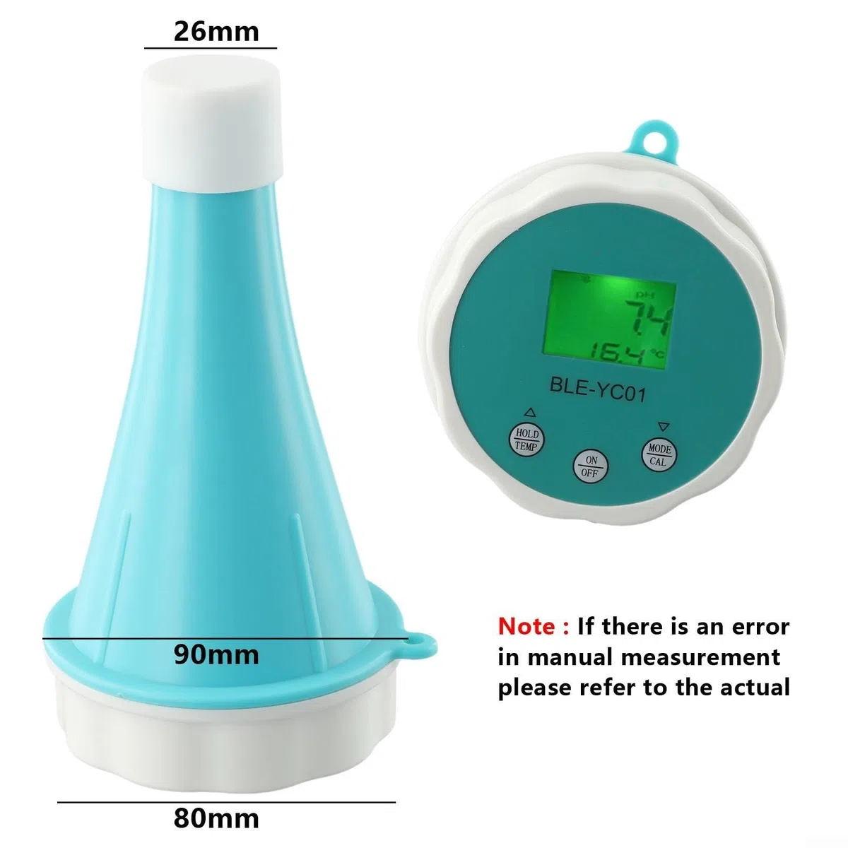 Tester digitale 6 in 1 per la qualità dell'acqua, monitor della temperatura PH ORP, con controllo tramite app mobile, per piscina, acquario, idroponica, analisi dei test dell'acqua potabile, display