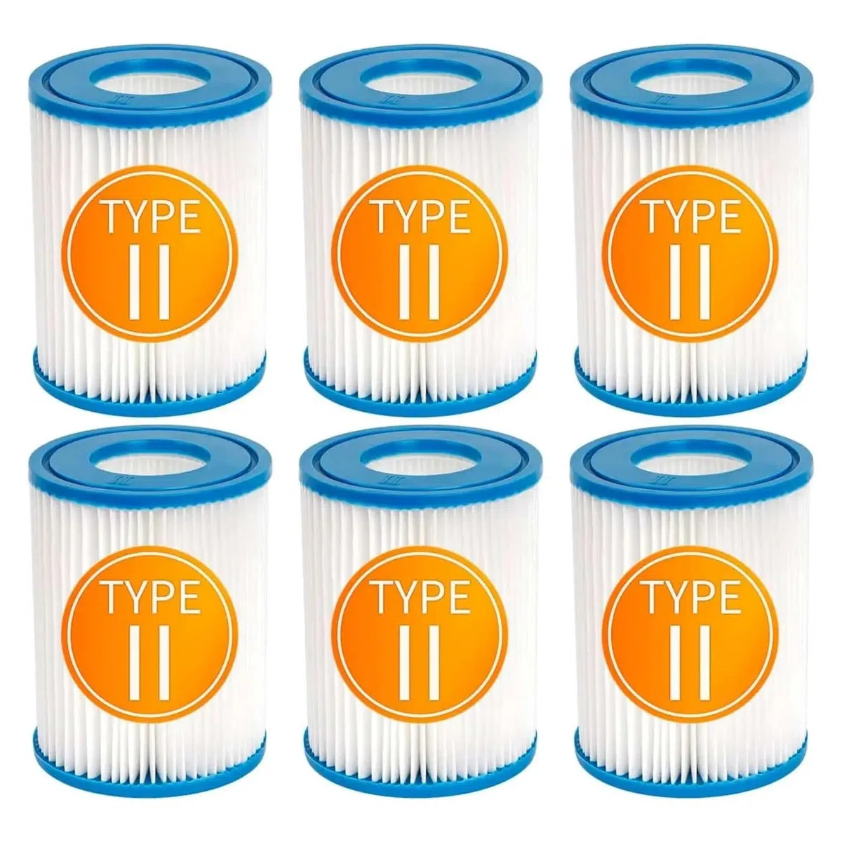 Cartuccia Filtro Tipo II, Cartuccia Filtro For Spa Da Piscina, Compatibile Con Bestway Flowclear II, Compatibile Con Lay Z Spa, 58094, 58383, 58386, 58117, 58386GS(6PCS)