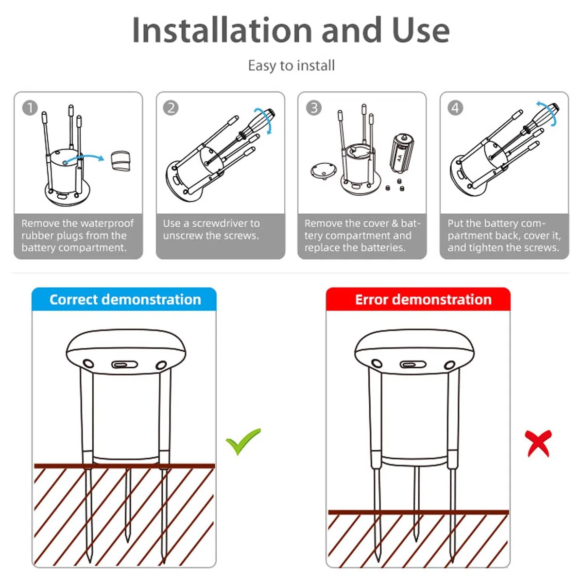 Tnfeeon Termometro del Suolo e Igrometro per Zigbee 3.0 Wireless IP66 Supporto a Prova d'Acqua per Tuya Smart Termometro Igrometro Gardening Gardening Piante da Esterno