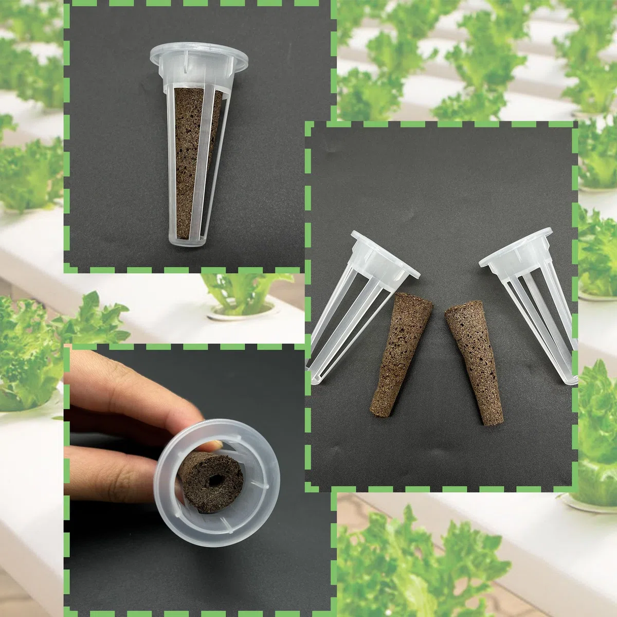 Kit per Coltivare Qualsiasi Cosa per la Coltura Idroponica Kit di Baccelli di Semi per Aerogarden Tappi per Piante in Lana di Roccia Idroponica (Lungo (Blocco da piantare + Cesto) 24)