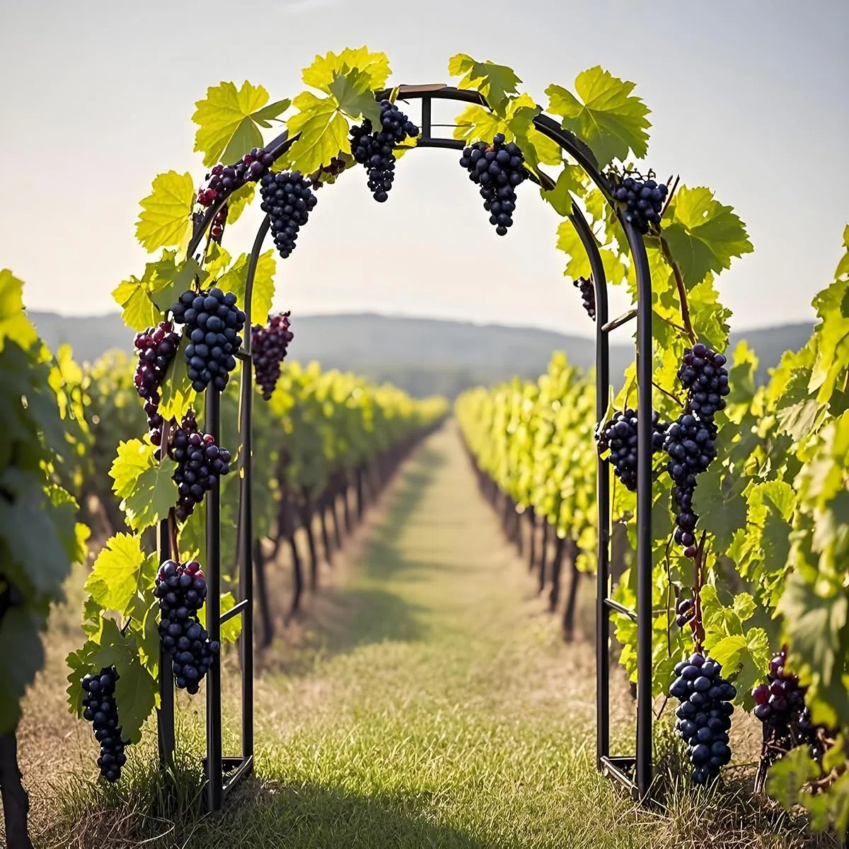 Arco da giardino in metallo, traliccio per piante rampicanti, supporto per glicine, pergola robusta per prato, decorazione per matrimoni, 140-280 cm, bianco, decorazione per esterni durevole