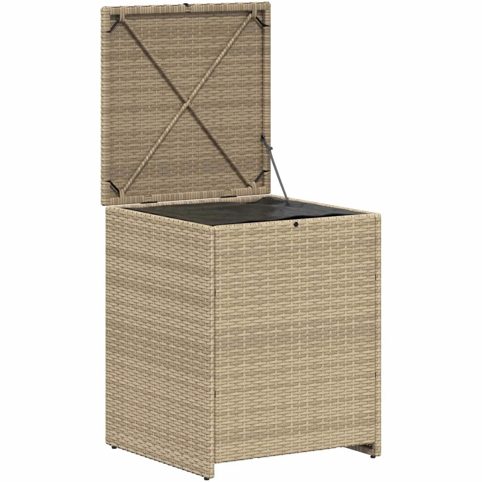 Cassapanca per cuscini, in acciaio, 55 x 55 x 69 cm, resistente alle intemperie, con piedini regolabili, per stoccaggio all'aperto, impermeabile, pratica scatola per mobili da giardino e