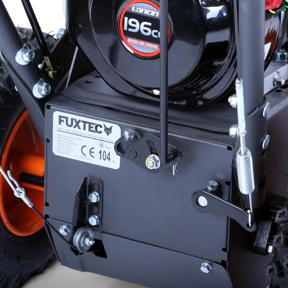 Fuxtec FX-KM196 spazzatrice spazzaneve a Scoppio da 196 CC con spazzole - Accessori opzionali Disponibili spazzaneve, Contenitore rifiuti.