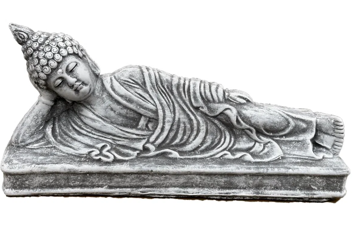 stoneandstyle Figura in pietra Shiva sdraiata, resistente al gelo, larghezza circa 33 cm