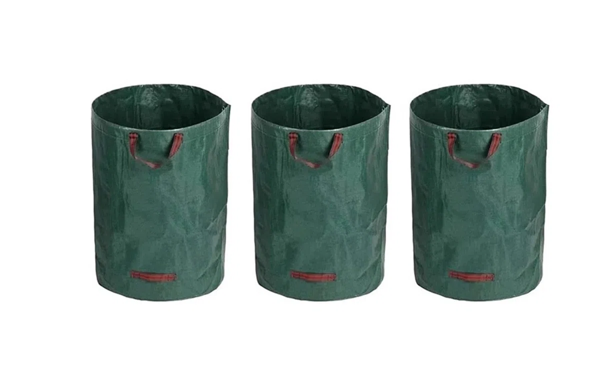 3 pezzi di sacco for foglie, pieghevole, riutilizzabile, for rifiuti da giardino, grande capacità, for, cestino for cadute, for riporre oggetti giardinaggio all'aperto Per Foglie Erba(272L)