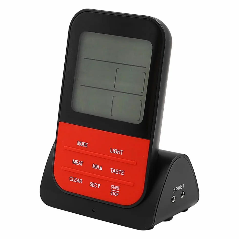 Termometro digitale a doppia sonda Indicatore di temperatura programmabile senza fili Termometro per barbecue da cucina impermeabile
