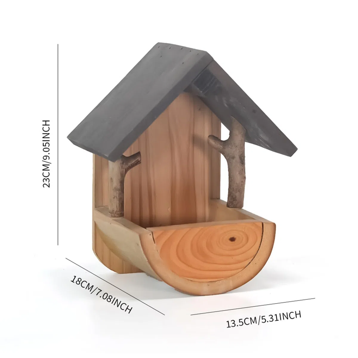 Mangiatoia per uccelli in legno, resistente alle intemperie, montaggio a parete, per piccoli uccelli, ideale per giardini all'aperto e visualizzazione interna, perfetta per l'alimentazione dei