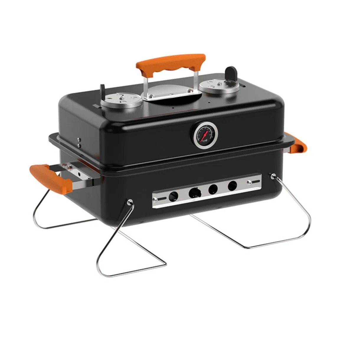 Barbecue a Carbone Portatile Facile da Trasportare Griglia Portatile con Termometro Robusto Griglia con Maniglia per Terrazzo