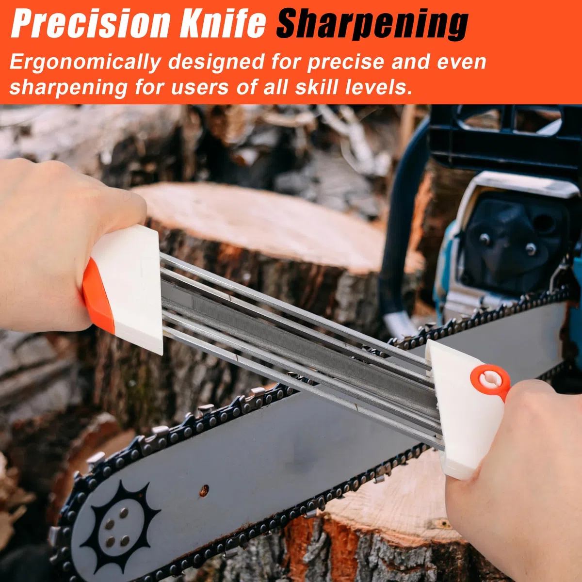 Affilatore Catena 2-in-1 per Motosega Stihl 3/8" LP, Strumento Affilatura Motosega (Lima 4mm)