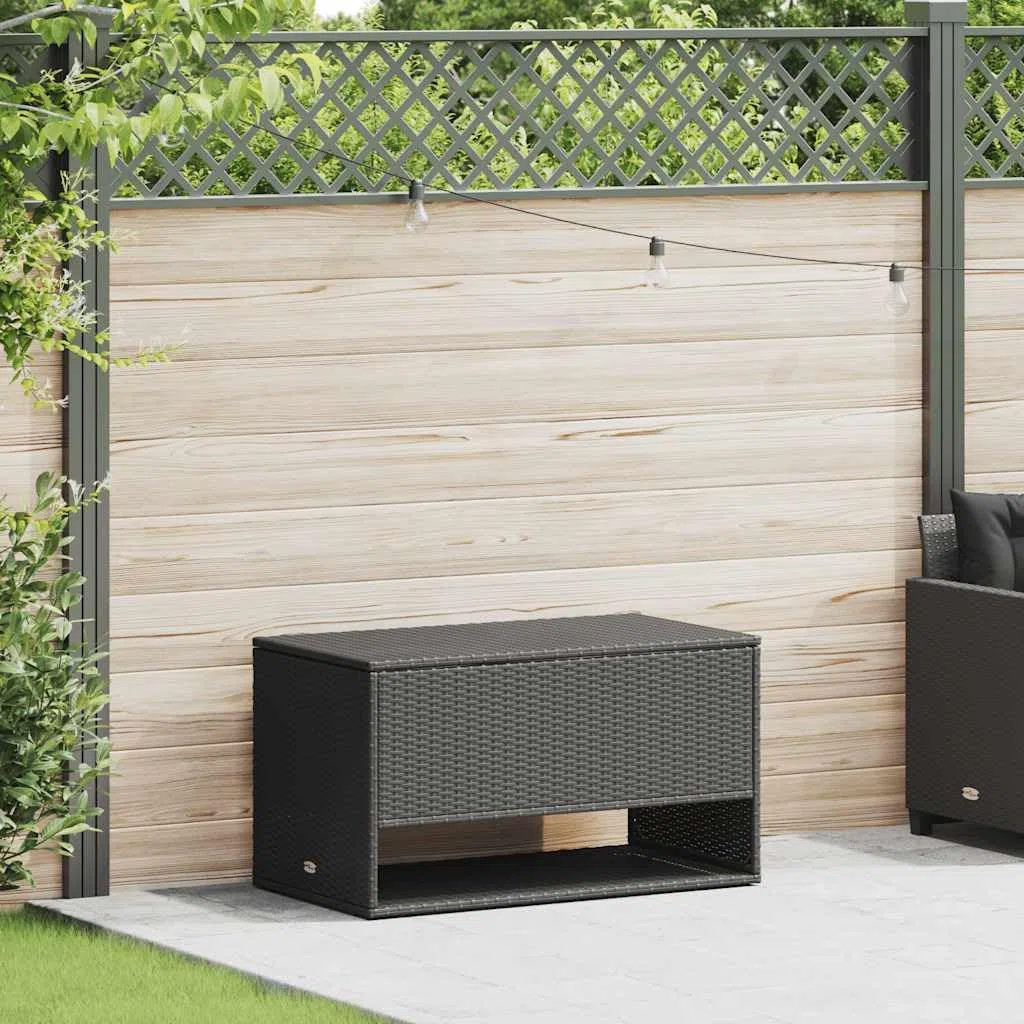 Gecheer Scatola per Cuscini da Esterno, Contenitore di stoccaggio con Coperchio a Molla, 100x55x55,5 cm, Rattan PE e Acciaio Verniciato, per Arredamento Giardino e terrazzo