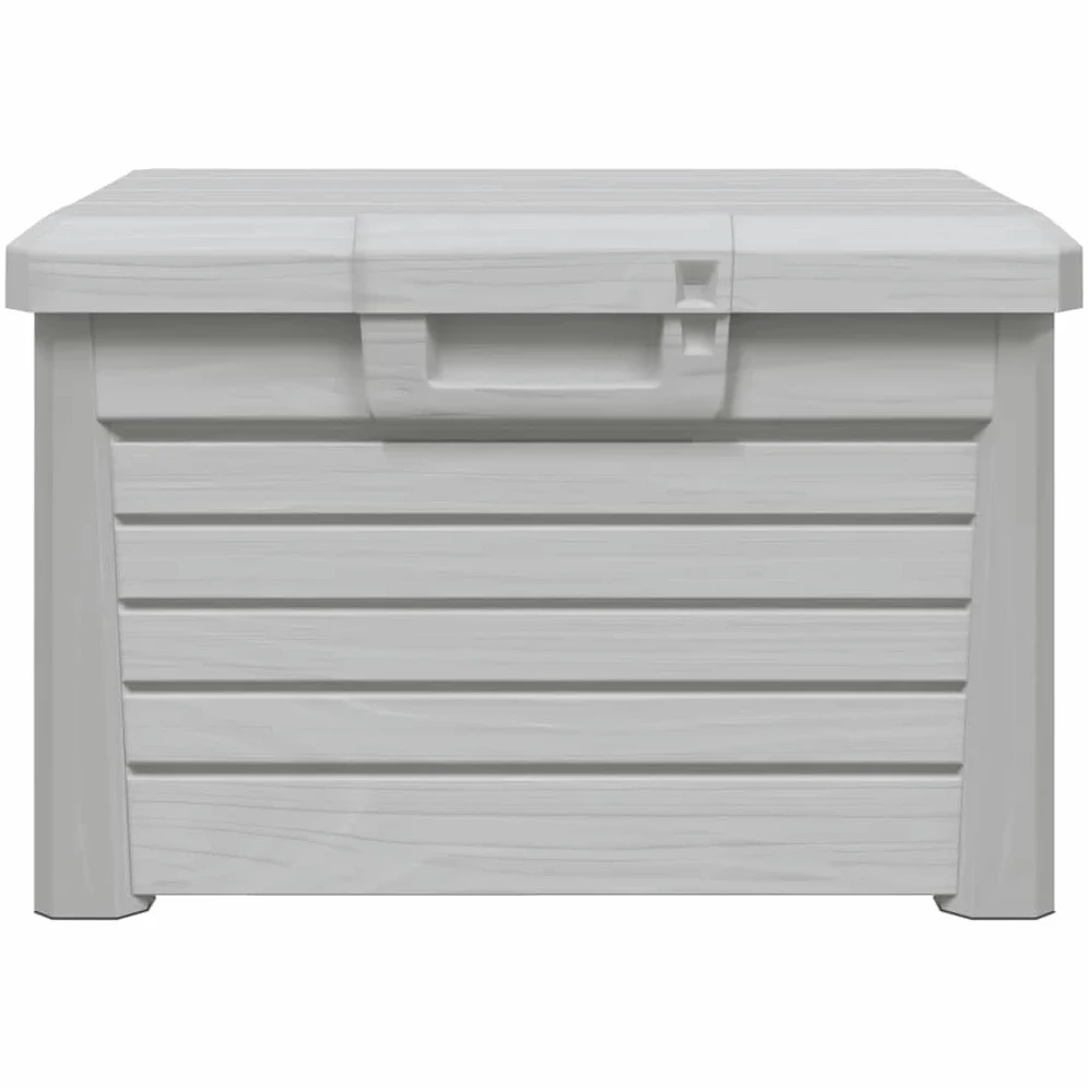 Générique Scatola per cuscini da esterno grigia, 73 x 50,5 x 46,5 cm, in polipropilene, chiudibile, per cuscini, coperte e giocattoli in giardino