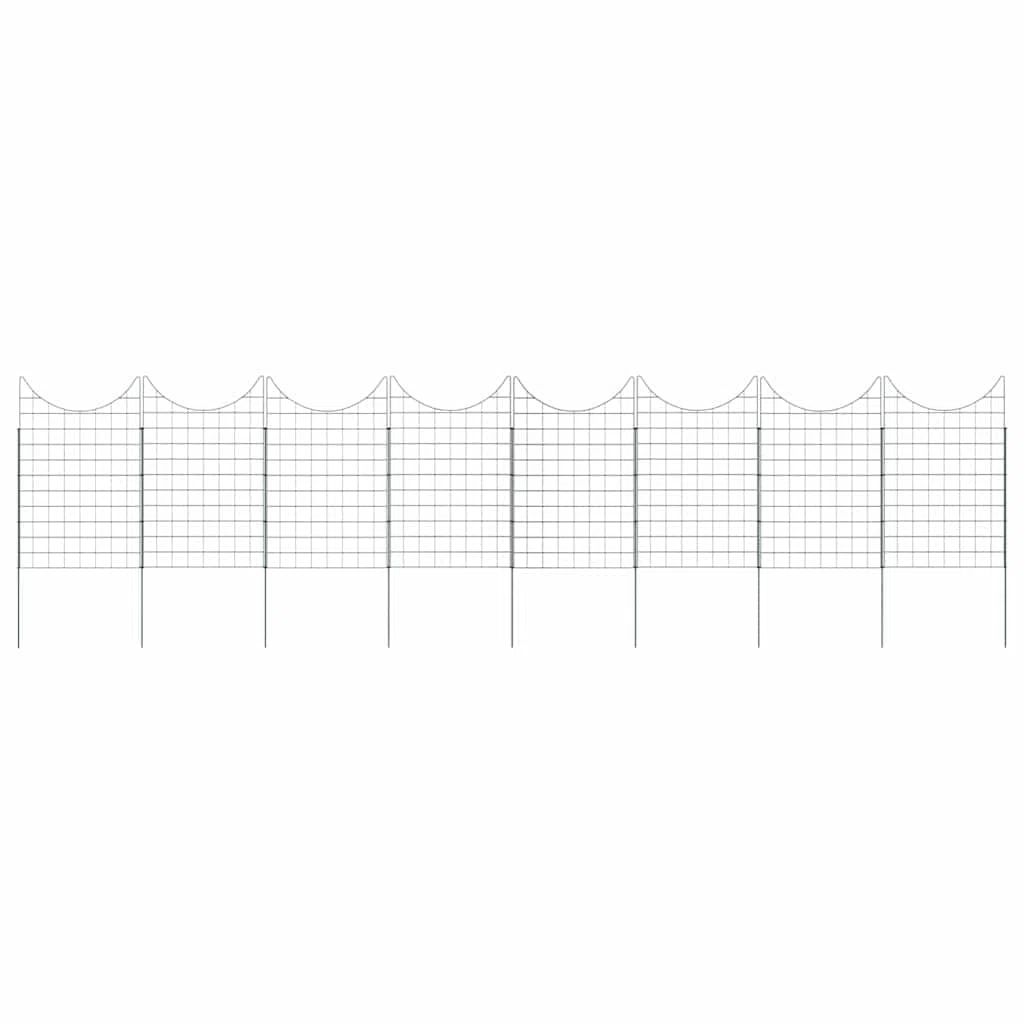 Recinzione esterna Set di recinzione da giardino, 8 pezzi, verde 50 x 80 cm, in acciaio, barriera di protezione per animali cani, decorazione per prato, cortile, giardino, aiuola e terrazza LH3A