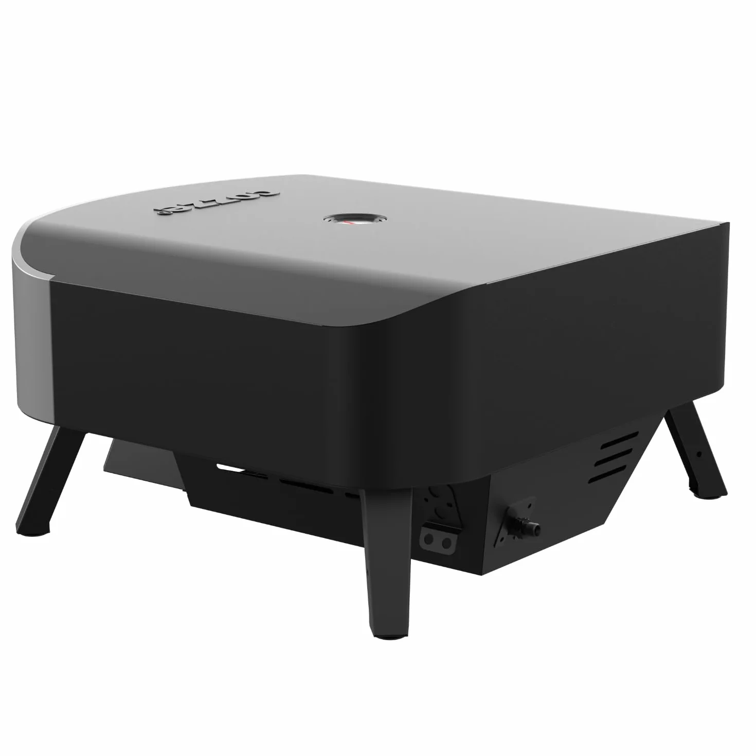 cozze Forno per pizza a gas da 17" (50 mbar) – Forno per pizza con regolatore per pizze di famiglia, con tubo del gas e regolatore – Bruciatore a U da 8,0 kW – per giardino e terrazza