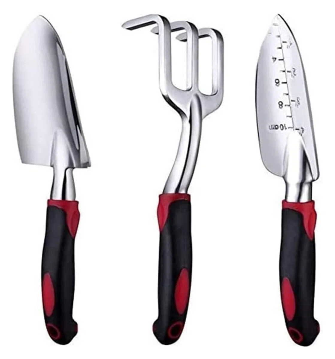 Banderuola da esterno Set di attrezzi da giardinaggio con pala e forbici, confezione da 3, multicolore(Red)