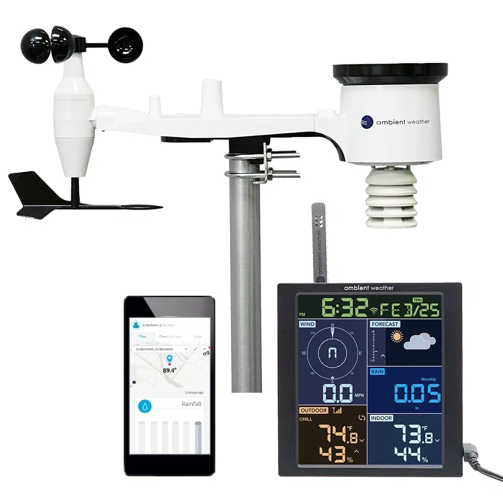 Ambient Weather WS-1965 - Stazione meteorologica WiFi con monitoraggio remoto e accesso alla rete Ambient Weather