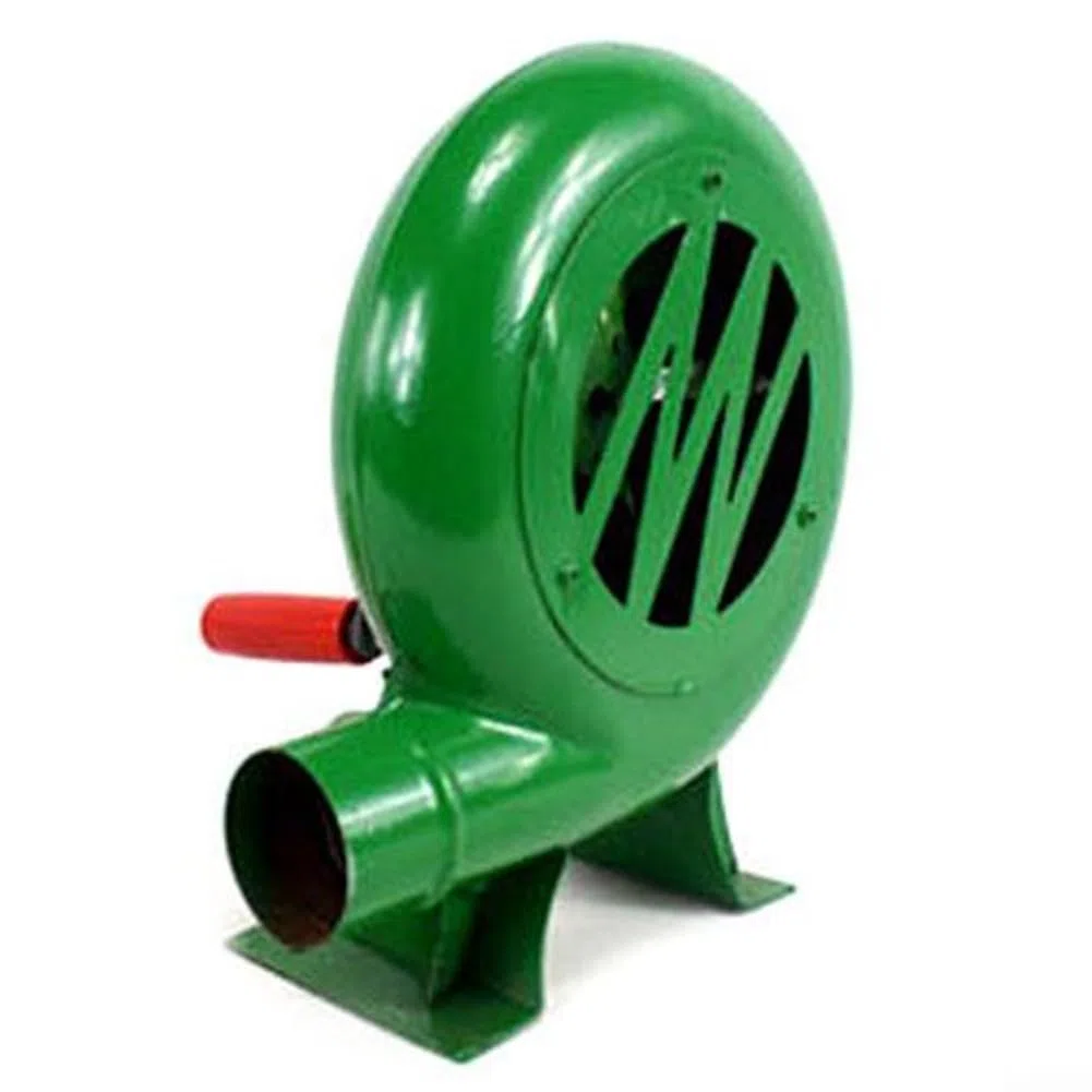 Soffietto manuale a manovella, ventilatore ad aria in ferro, per barbecue, accendifuoco, carbone di avviamento, pompa ad aria per falò, pompa ad aria per cucinare all'aperto, camino portatile (150 W)