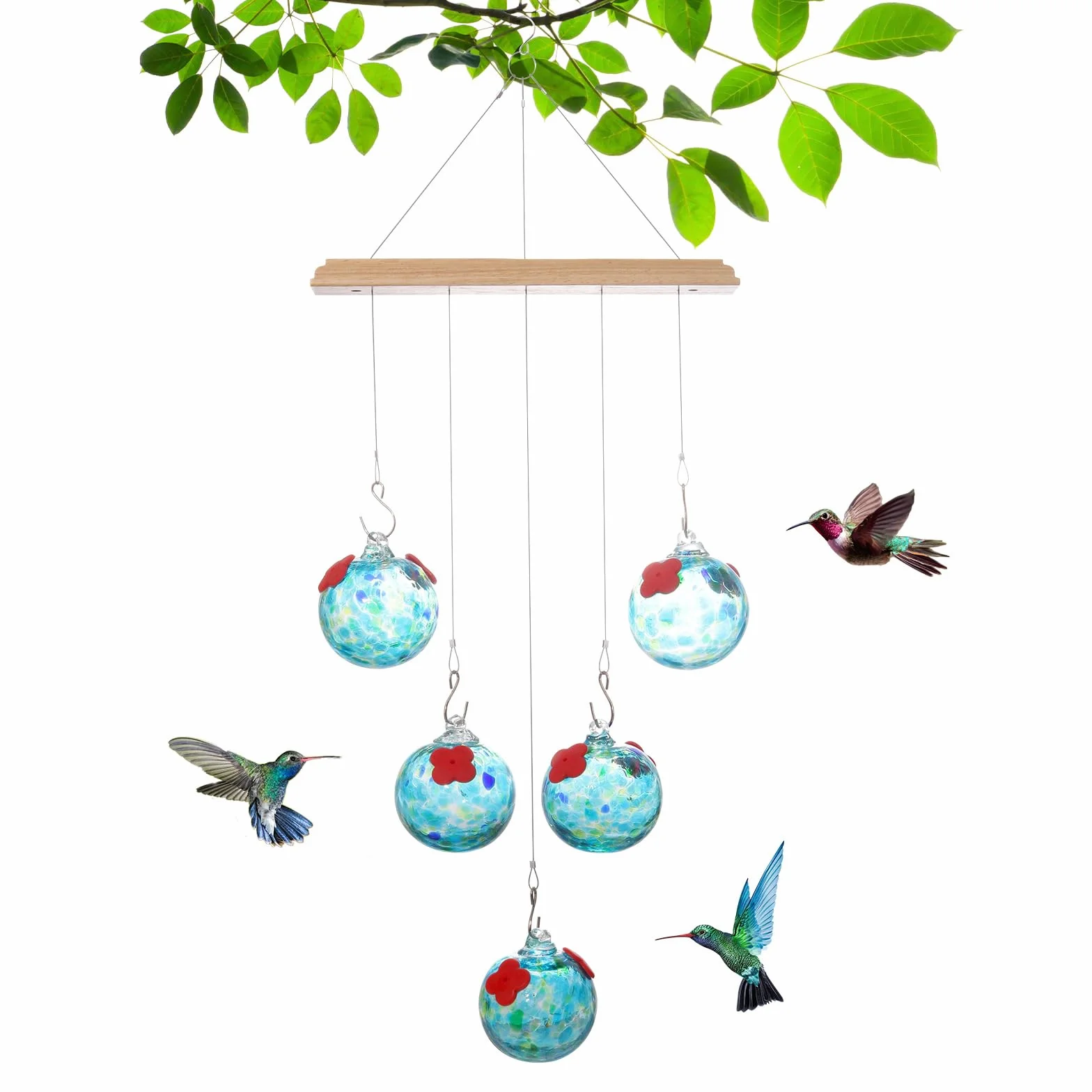 Mangiatoie per uccelli in vetro atossico con ampia finestra visualizzazione Mangiatoie per uccelli leggere e trasparenti per balcone o patio Utilizzare colibrì facilmente installabili