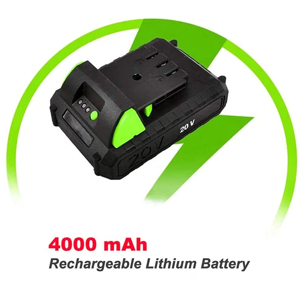 Rotavator senza fili, 20V leggero portatile elettrico senza fili alimentato a batteria coltivatore di terreno a denti anteriori giardinaggio con batteria ricaricabile 4000mAh e caricatore