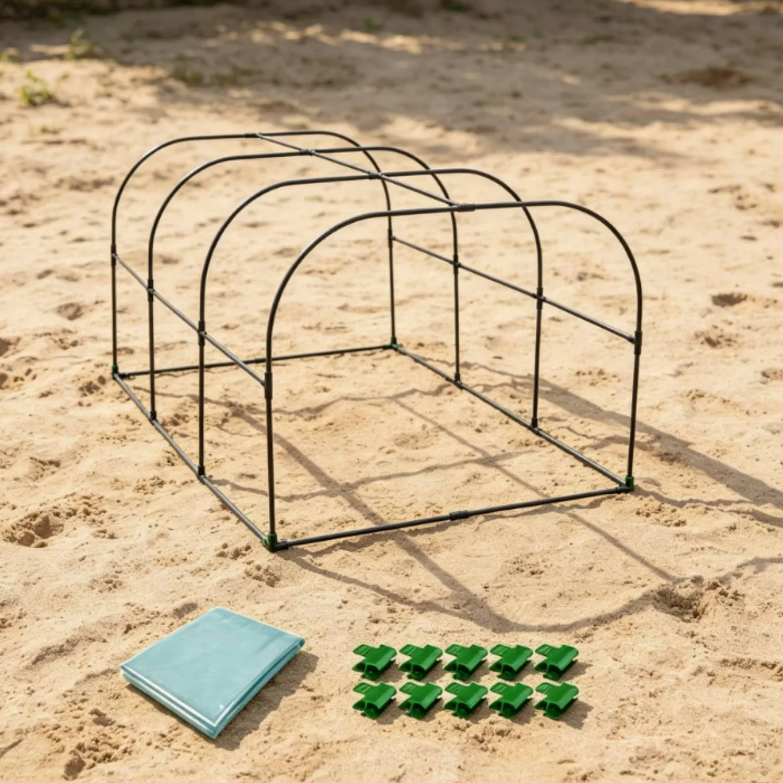 kowaku Copertura Serre Tunnel per Piante Antigelo Materiale PE Telaio in Acciaio PP Accessori Inclusi Adatta a Balcone Orto Giardino Terrazza Esterno , 150-60-55cm