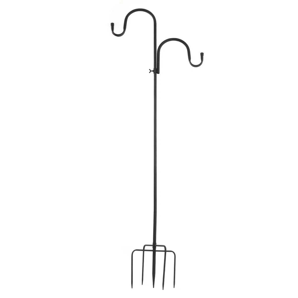 Cocoarm Gancio per Pastore Gancio per Mangiatoia per Uccelli in Ferro 63 Pollici Staccabile 2 Ganci Base a 5 Poli per Giardino Cortile Patio Piante Sospese Lanterne Mangiatoie