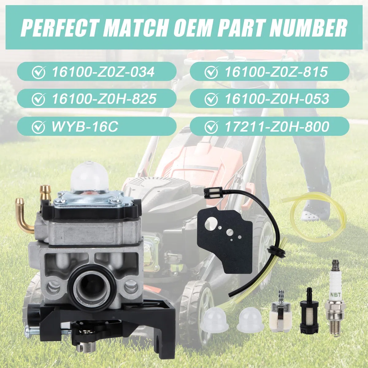 PSLER Kit Carburatore per Honda GX25 GX35 FG110 HHT25 HHT35 16100-Z0Z-034