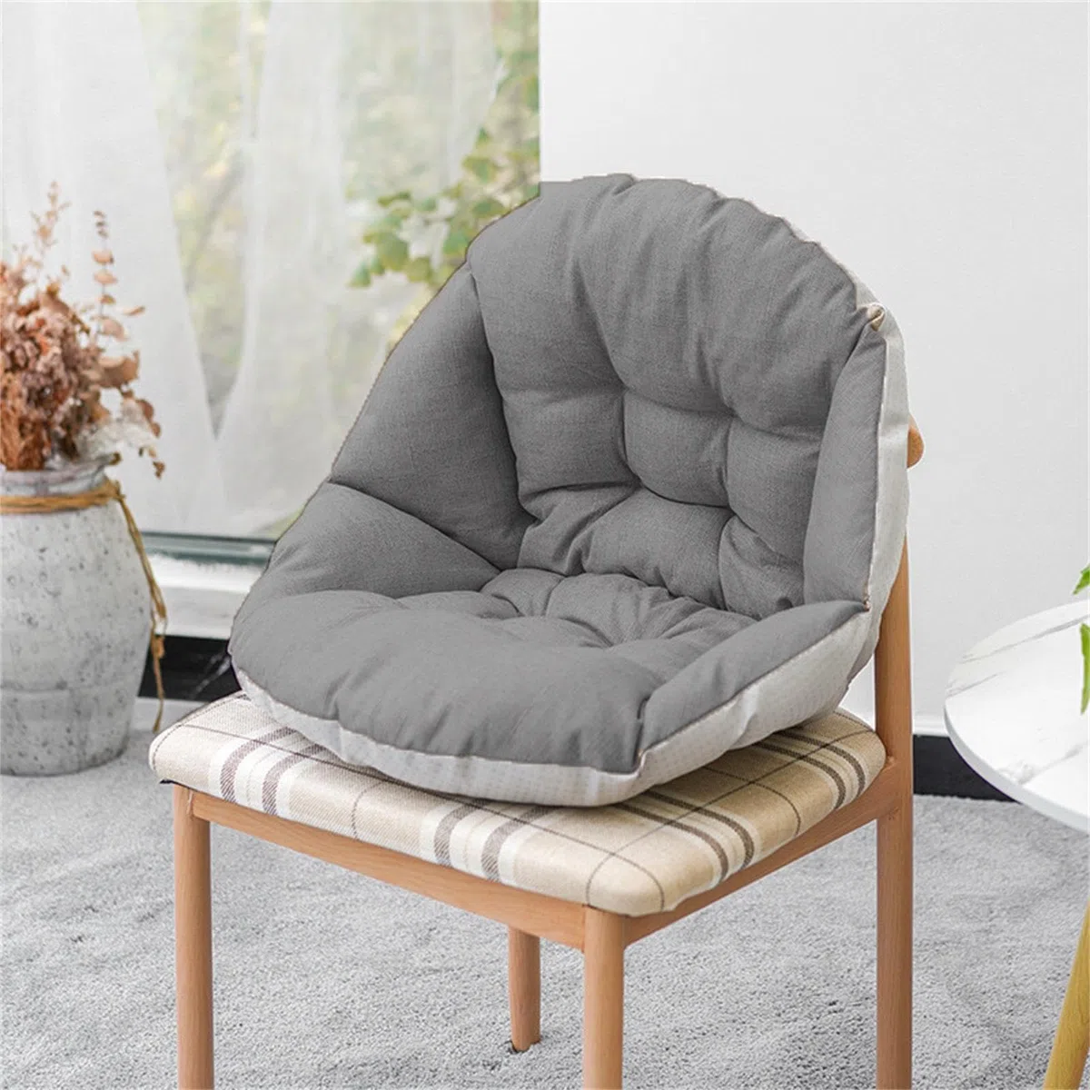 Cuscino per Sedia a Dondolo Amaca, Cuscino per Seduta, Comodo con Cinghia, Cuscino per Seduta a Cestino Sospeso per Soggiorno E Giardino, Grigio