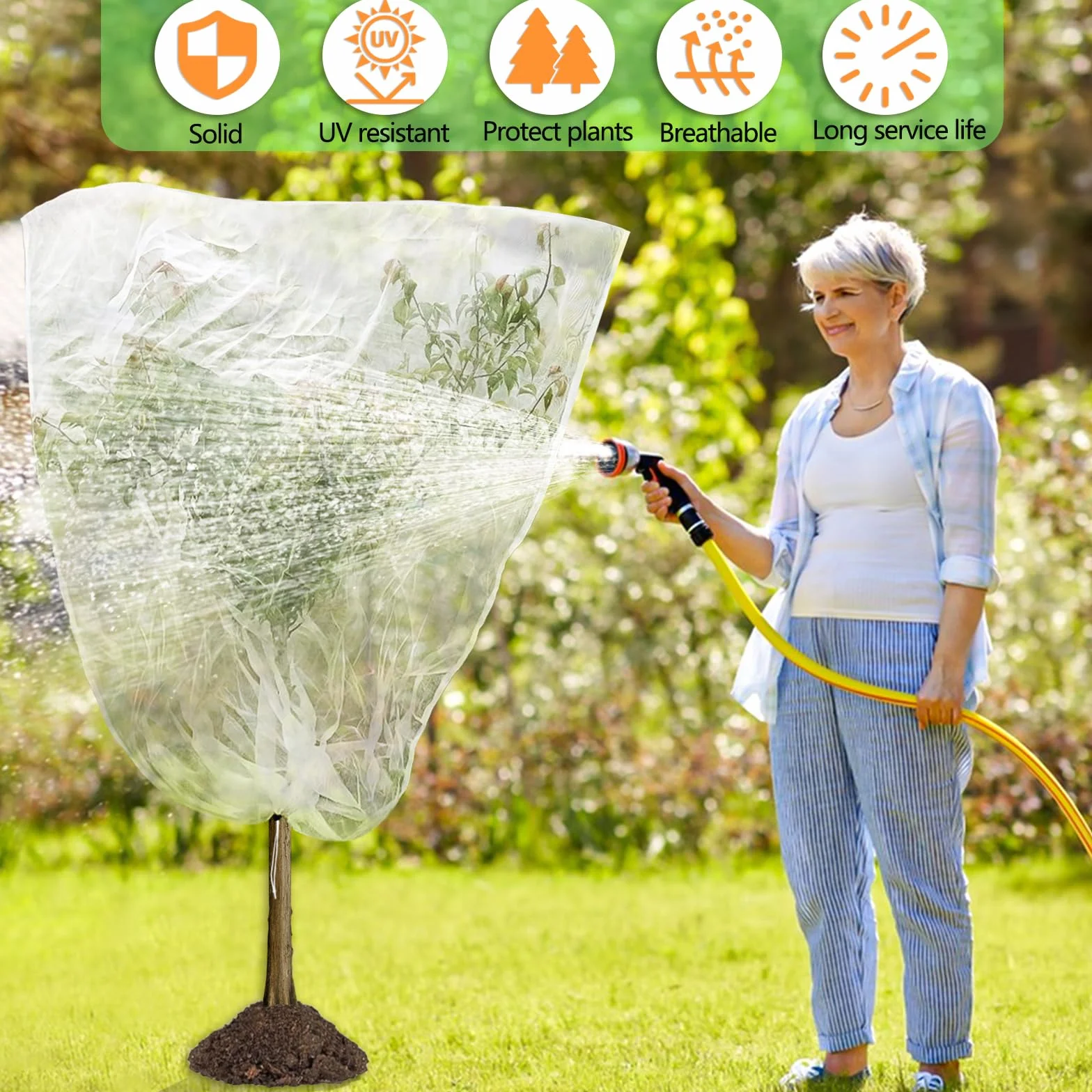 Rete per Alberi da Frutto, Borsa per Rete Protettiva 3x3m - Anti Uccelli e Insetti con Cordino e Cerniera Regolabile - Copertura Large Piante per Giardino/Esterni Maglia Fine