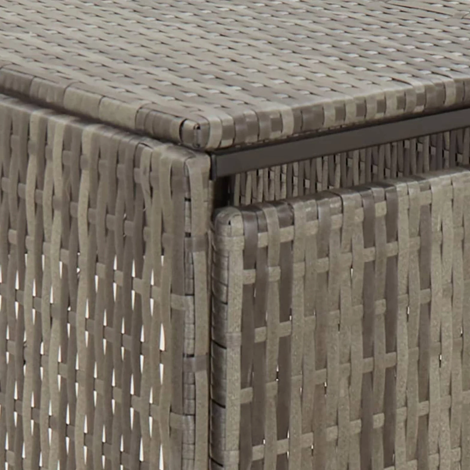 IKAYAA Copri bidoni Spazzatura Esterno 4 posti Bidoni Differenziata Esterno Nascondi bidoni immondizia Esterno Copertura per Bidone in Polyrattan-Grigio-4 Bidoni