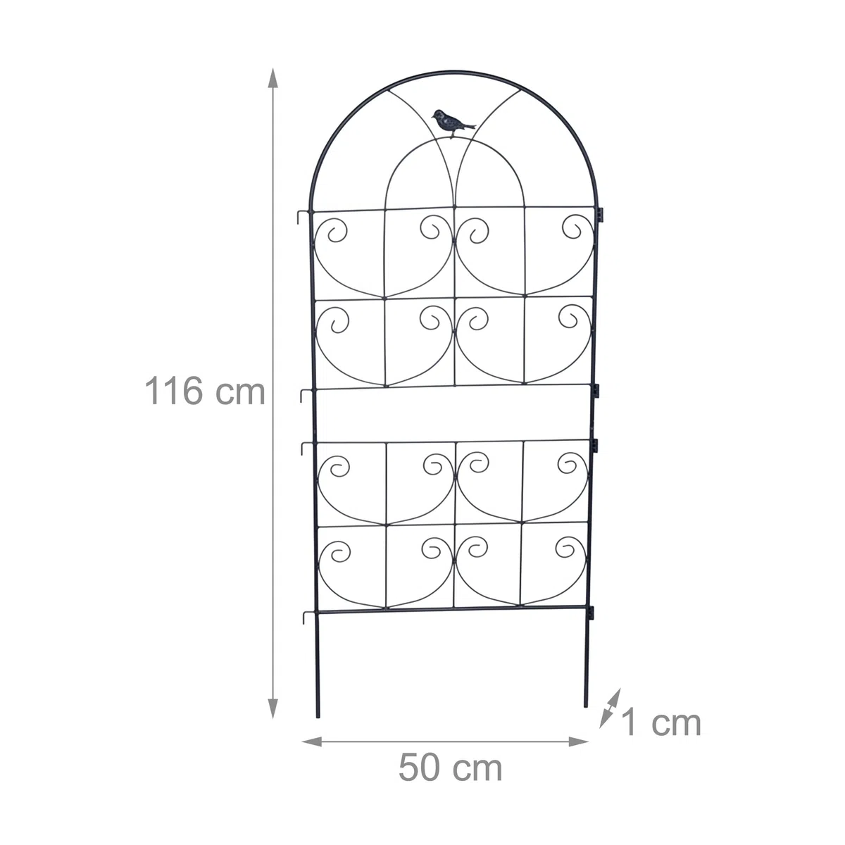Relaxdays Griglia per rampicanti, Set 2, HxB: 116 x 50 cm, Metallo, Supporto Piante