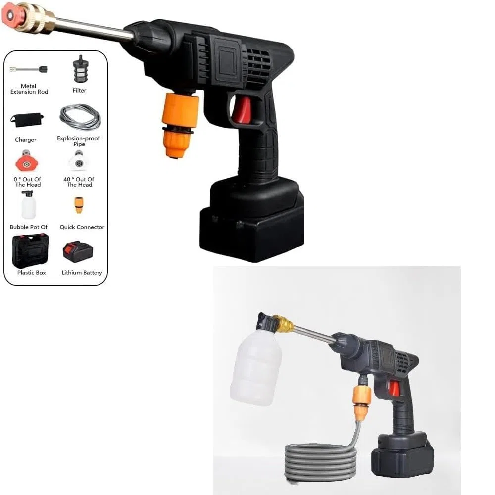 IDROPULITRICE PORTATILE SENZA FILI A BATTERIA ADATTO PER GIARDINAGGIO PER LAVAGGIO AUTO MOTO SCOOTER PAVIMENTI PULIZIA CASA ANGOLI E FESSURE COMPATIBILE CON DAF Pulitrice Pulivapor Idropulitore