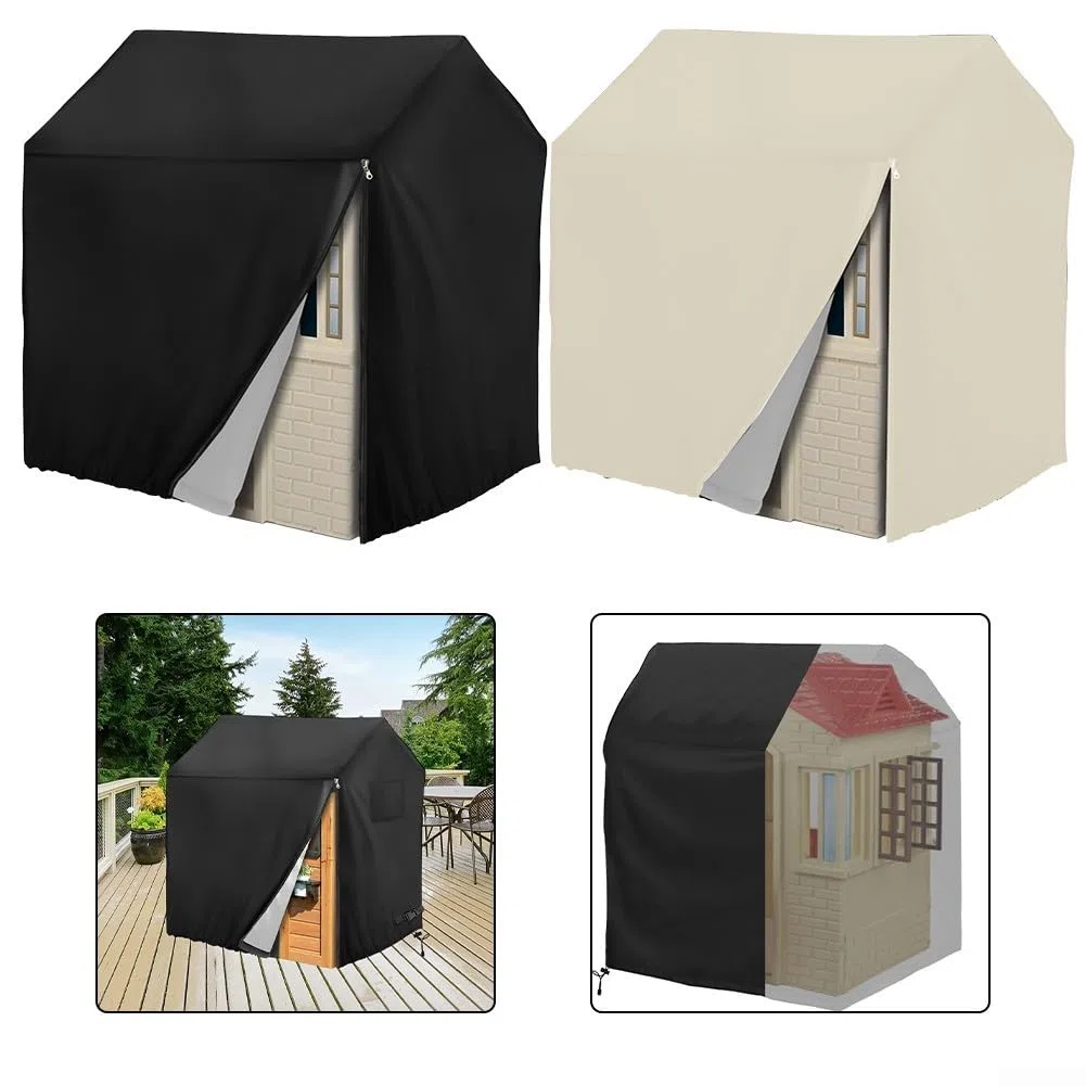 Copertura per casetta dei giochi da esterno in legno 210D, resistente e impermeabile, in tessuto Oxford antipolvere, protezione solare per mobili da giardino, con coulisse, vestibilità