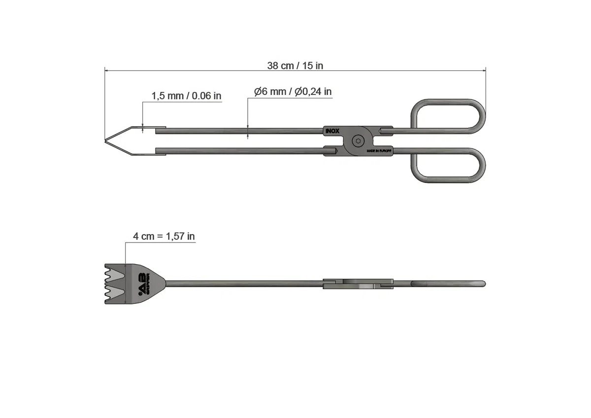 Pinze per Barbecue AB GRIPPER in Acciaio Inox di 38 cm di Lunghezza